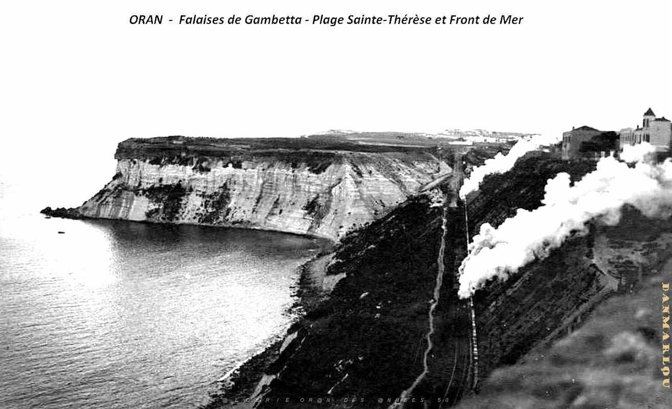 Oran - Falaises de Gambetta - Plage Sainte-Therese et Front de Mer - 1900.JPG